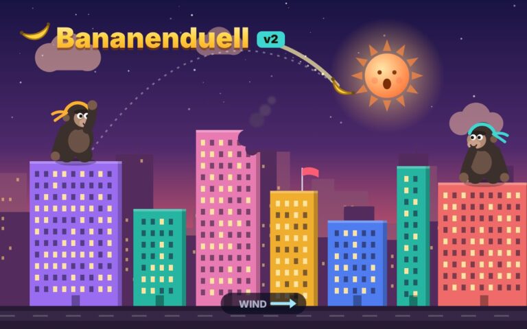 Bananenduell: Bananen-Wurfspiel online spielen – allein oder zu zweit