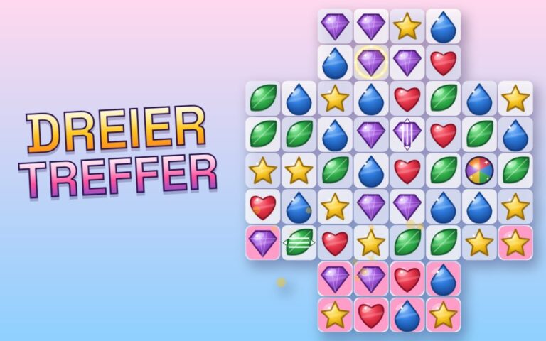 Dreier-Treffer: Match-3 kostenlos online – ohne Leben, ohne Warten
