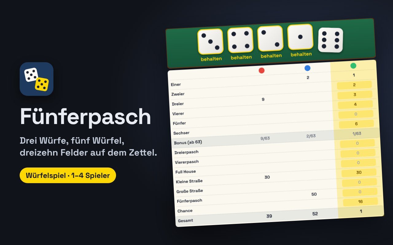 Fünferpasch – kostenloses Browserspiel auf Player 0o5