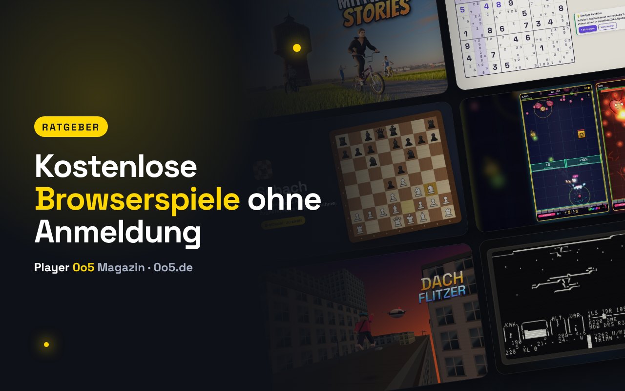 Ratgeber-Titelbild: Kostenlose Browserspiele ohne Anmeldung: die besten Spiele auf Player 0o5